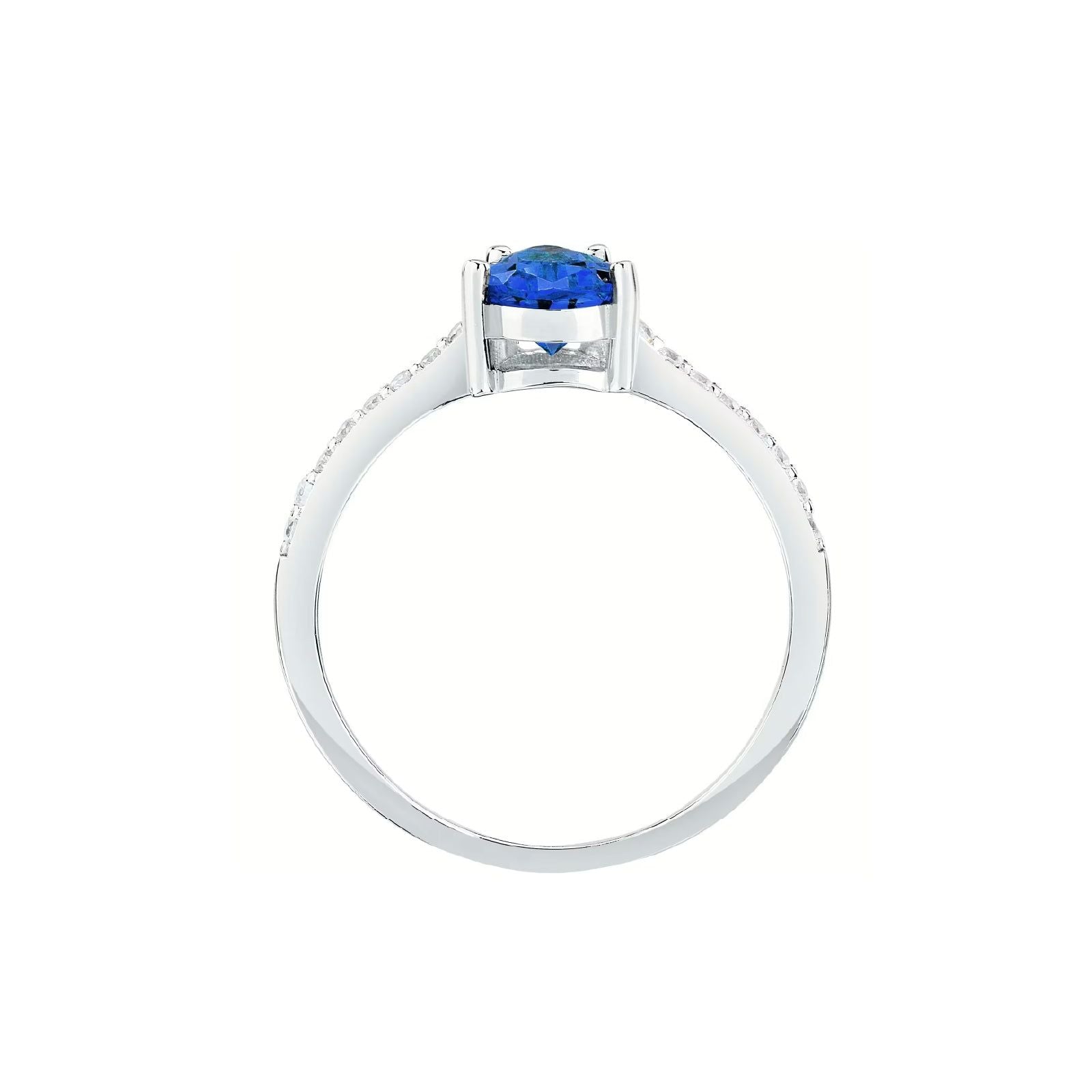 Anello solitario donna Morellato Tesori argento zircone blu goccia SAIW204-2