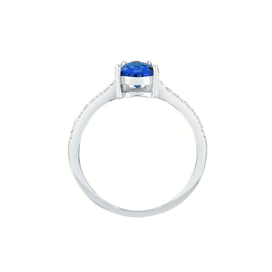 Anello solitario donna Morellato Tesori argento zircone blu goccia SAIW204-2