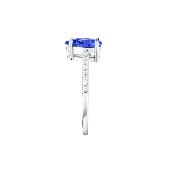 Anello solitario donna Morellato Tesori argento zircone blu goccia SAIW204-3