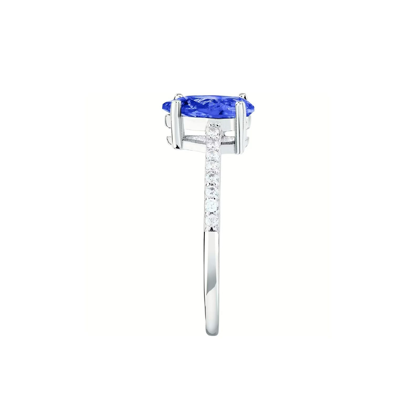 Anello solitario donna Morellato Tesori argento zircone blu goccia SAIW204-3