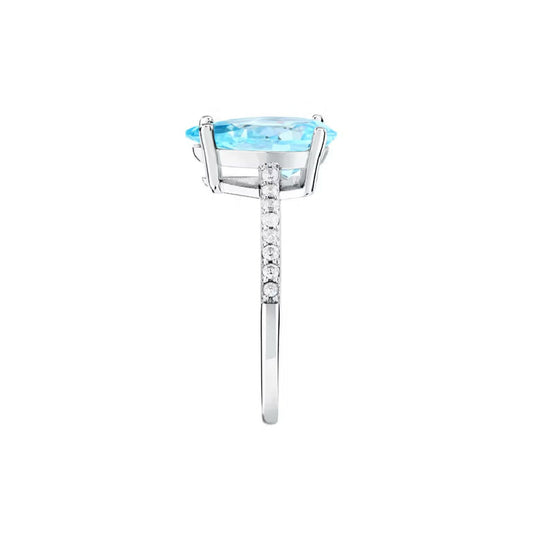 Anello solitario donna Morellato Tesori argento zircone azzurro goccia SAIW205-2