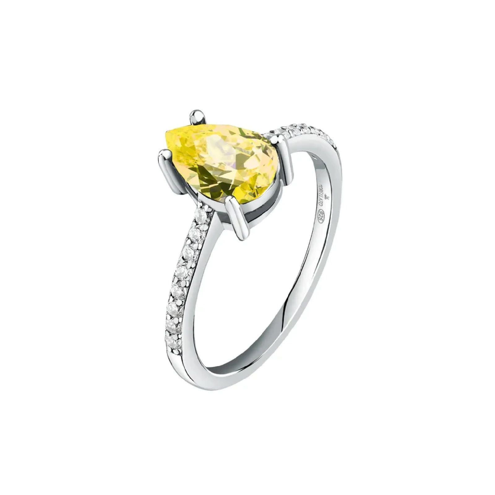 Anello solitario donna Morellato Tesori argento zircone giallo goccia SAIW206-1