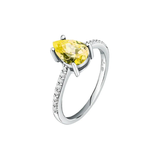 Anello solitario donna Morellato Tesori argento zircone giallo goccia SAIW206-1