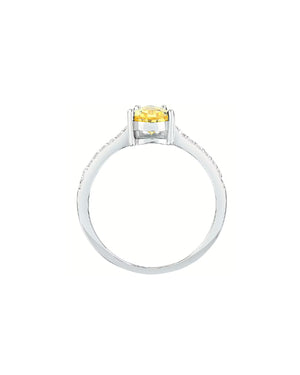 Anello solitario da donna Morellato Tesori in argento 925 con zircone giallo a goccia e bianchi SAIW206
