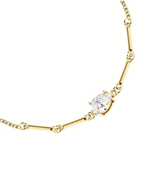 Bracciale catena da donna Morellato Tesori in argento 925 dorato con zircone a goccia bianco passante SAIW209