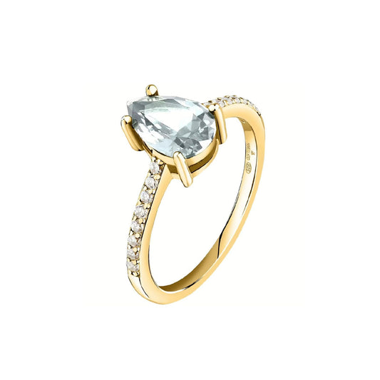 Anello solitario donna Morellato Tesori argento dorato zircone goccia SAIW210-1