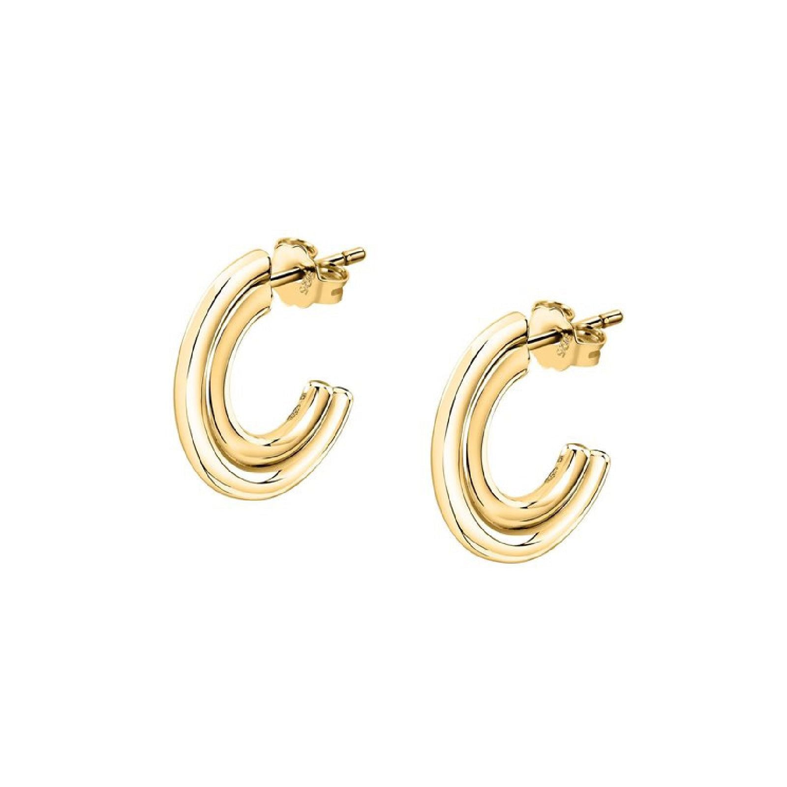 Orecchini cerchio donna Morellato Capsule By Aurora argento dorato doppia linea SANB02-1
