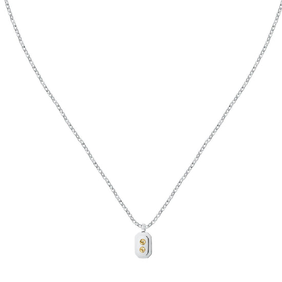 Collana girocollo uomo Morellato Gold acciaio ciondolo due decori oro SATM22-2