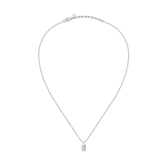 Collana girocollo uomo Morellato Gold acciaio ciondolo due decori oro SATM22