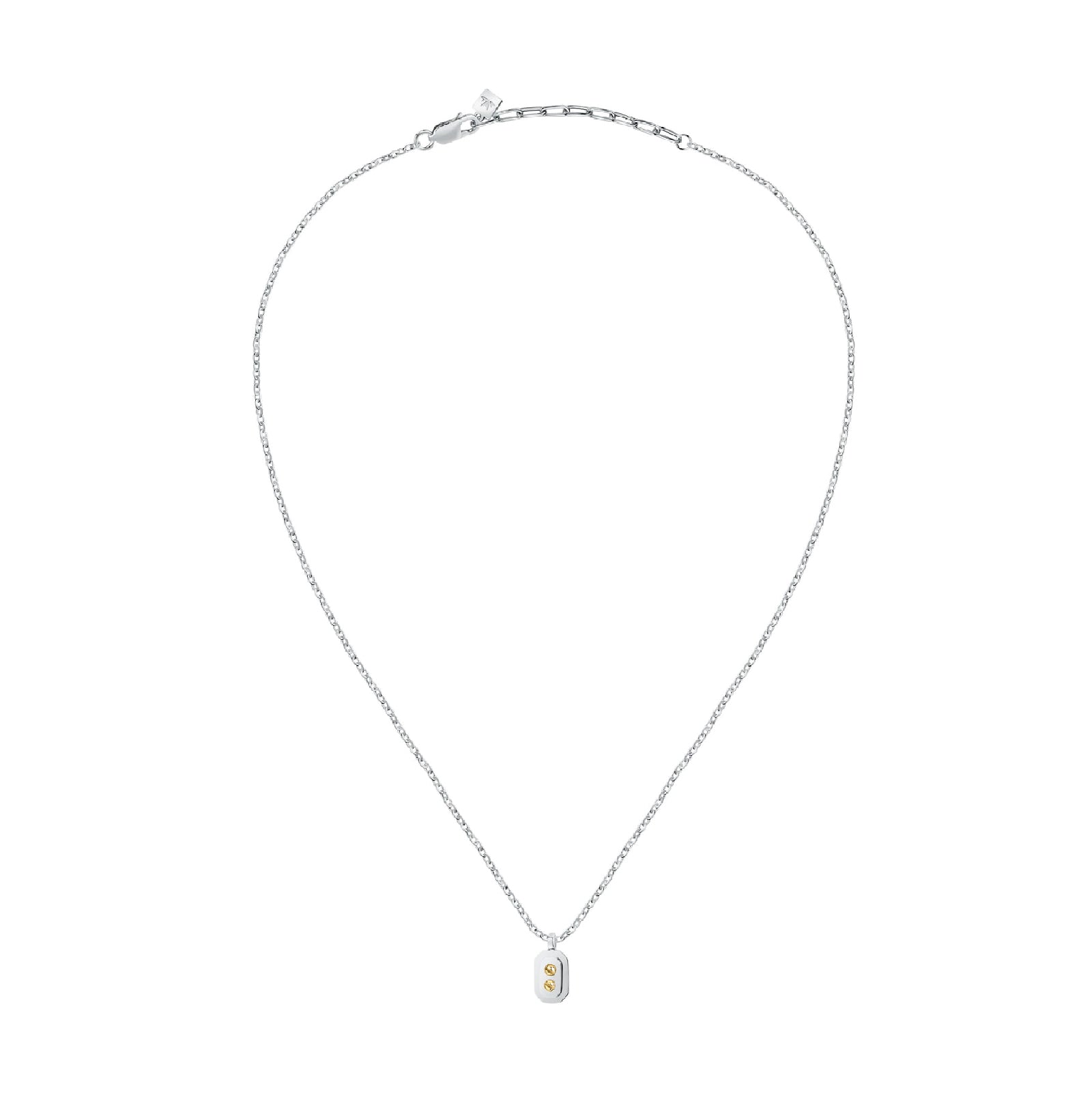 Collana girocollo uomo Morellato Gold acciaio ciondolo due decori oro SATM22
