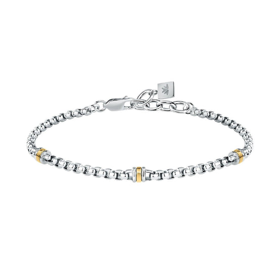 Bracciale uomo Morellato Gold acciaio tre cerchi piccoli oro SATM23-1