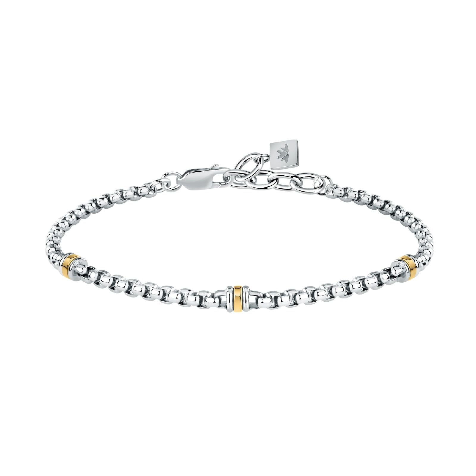 Bracciale uomo Morellato Gold acciaio tre cerchi piccoli oro SATM23-1