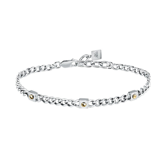 Bracciale uomo Morellato Gold acciaio tre decori piccoli oro SATM24-1