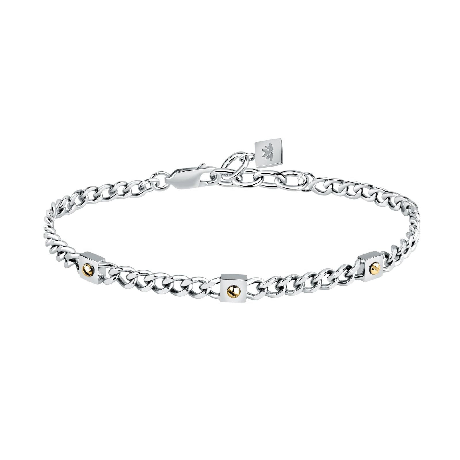 Bracciale uomo Morellato Gold acciaio tre decori piccoli oro SATM24-1