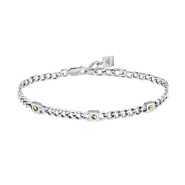Bracciale uomo Morellato Gold acciaio tre decori piccoli oro SATM24-1