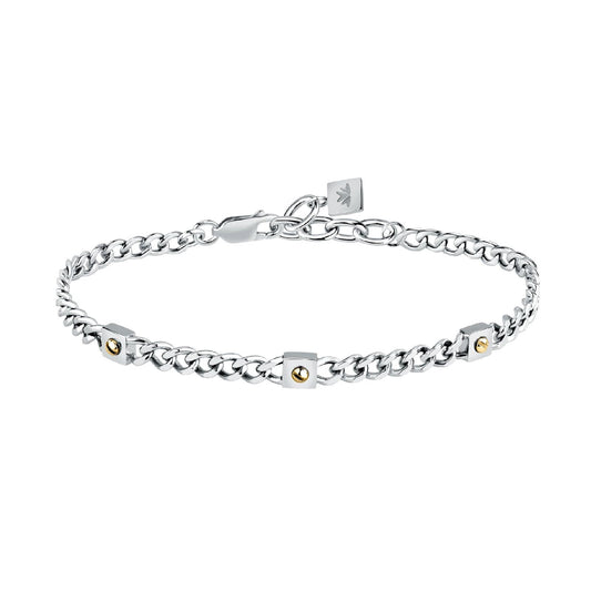 Bracciale uomo Morellato Gold acciaio tre decori piccoli oro SATM24-1