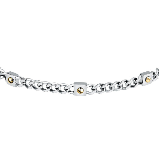 Bracciale uomo Morellato Gold acciaio tre decori piccoli oro SATM24-2