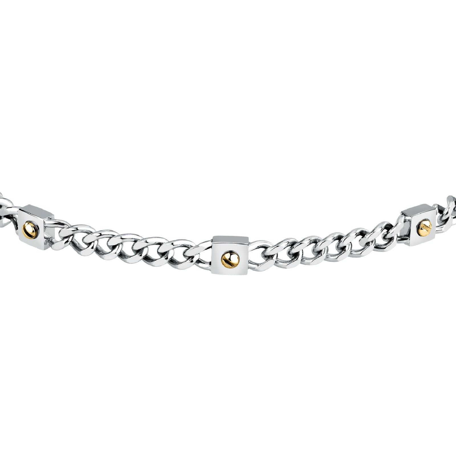Bracciale uomo Morellato Gold acciaio tre decori piccoli oro SATM24-2