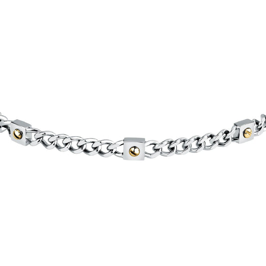 Bracciale uomo Morellato Gold acciaio tre decori piccoli oro SATM24-2