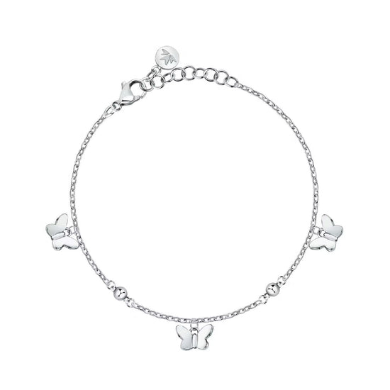 Bracciale donna Morellato Talismani acciaio con tre ciondoli a farfalla SAUN36-1