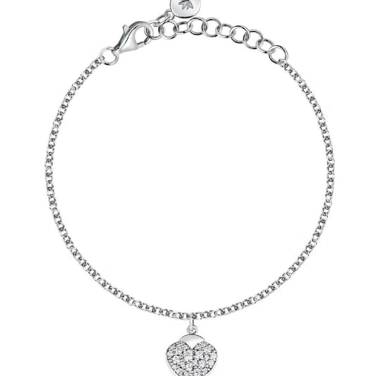 Bracciale donna Morellato Talismani acciaio con cuore e cristalli SAVZ20-1