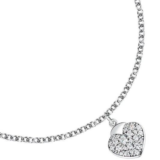 Bracciale donna Morellato Talismani acciaio con cuore e cristalli SAVZ20-2