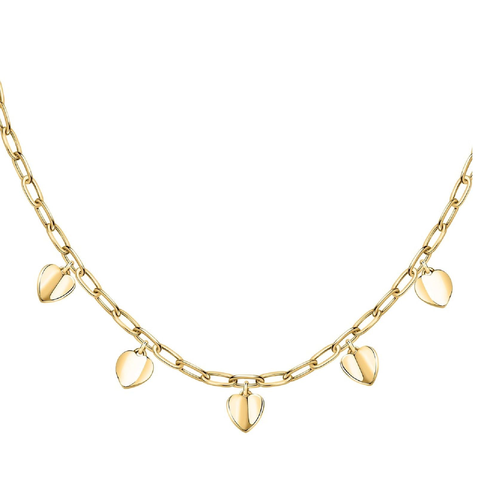 Collana donna Morellato Pailettes acciaio oro ciondoli cuore SAWW01-1