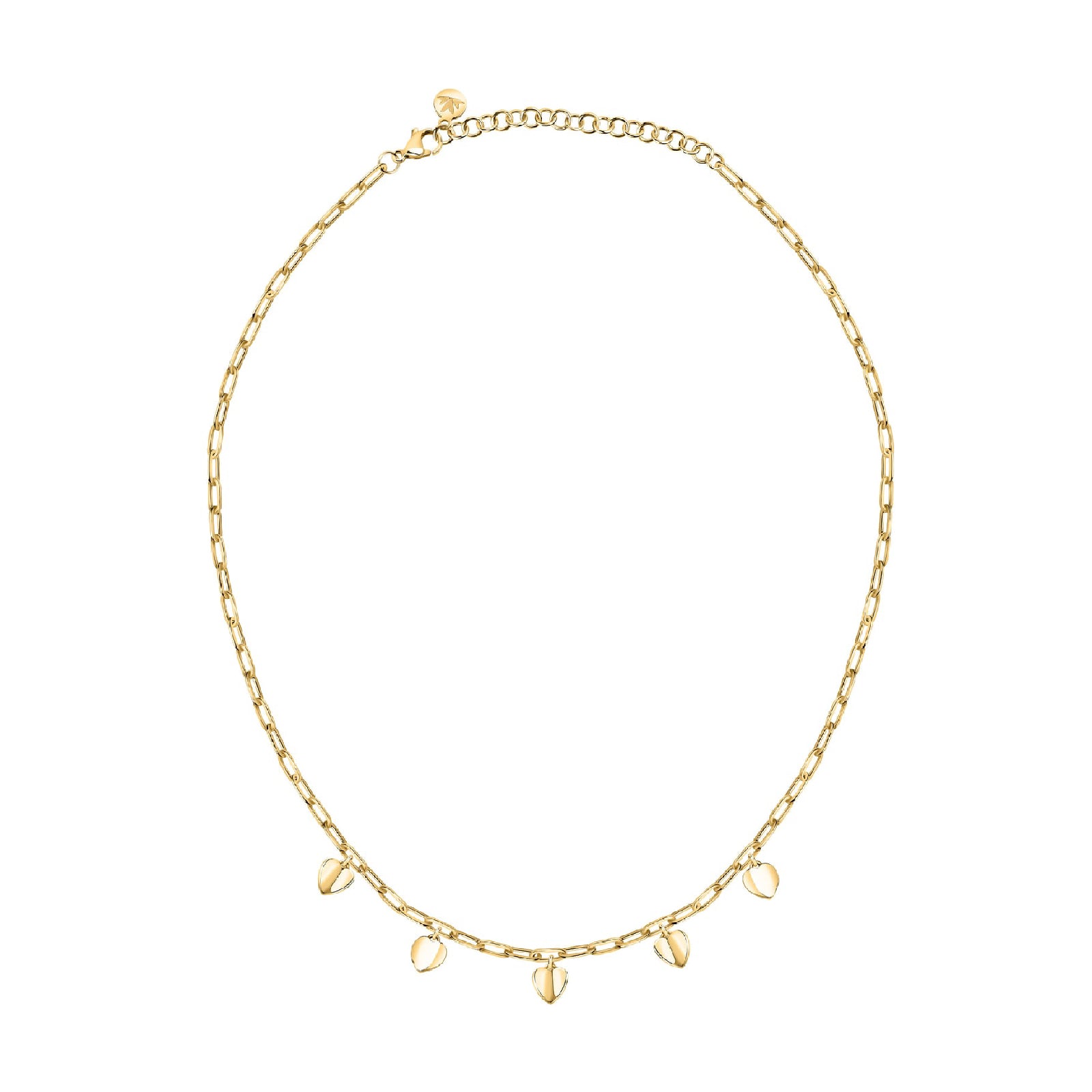 Collana donna Morellato Pailettes acciaio oro ciondoli cuore SAWW01