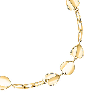 Bracciale catena donna Morellato Pailettes in acciaio con pvd oro e 7 ciondoli passanti a forma di cuore SAWW03