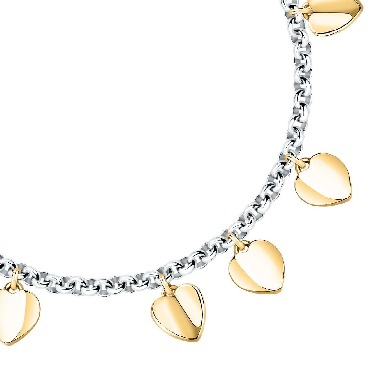Bracciale donna Morellato Pailettes acciaio 5 ciondoli cuore oro SAWW04-2