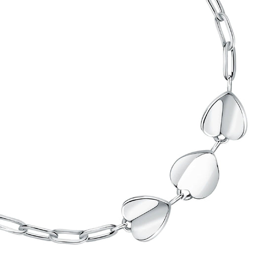 Bracciale donna Morellato Pailettes acciaio 3 ciondoli cuore SAWW05-2