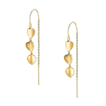 Orecchini pendenti donna Morellato Pailettes acciaio oro 3 ciondoli cuore SAWW06-1