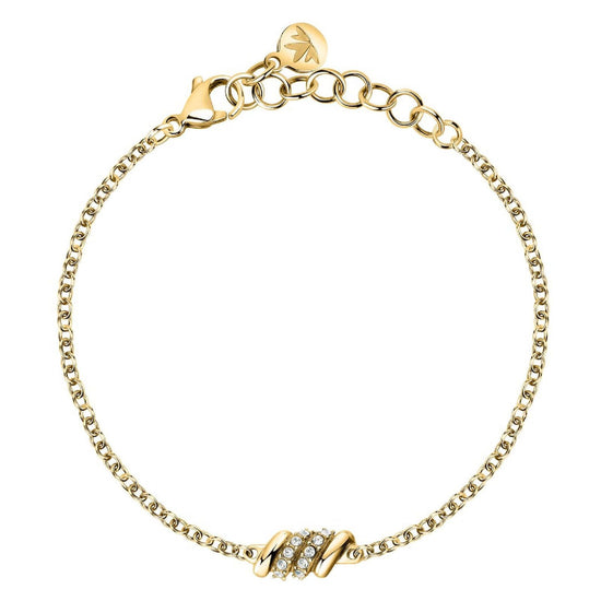 Bracciale catena Morellato Torchon donna in acciaio dorato e cristalli centrali SAWZ07-1