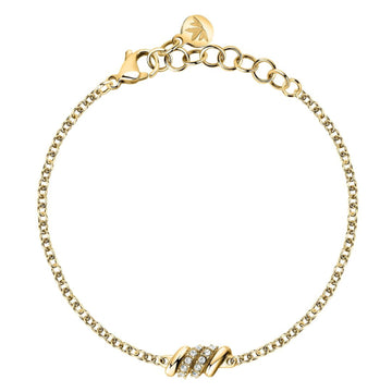 Bracciale catena Morellato Torchon donna in acciaio dorato e cristalli centrali SAWZ07-1
