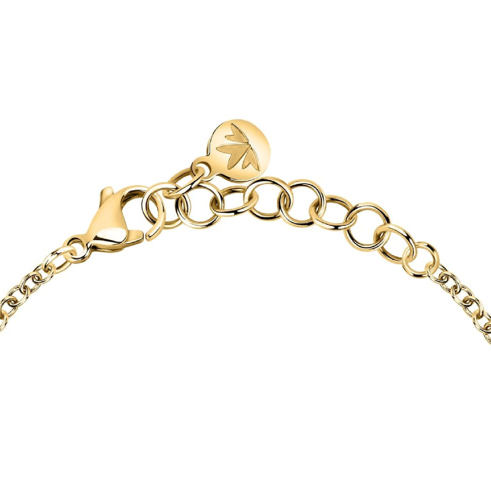 Bracciale catena Morellato Torchon donna in acciaio dorato e cristalli centrali SAWZ07-3