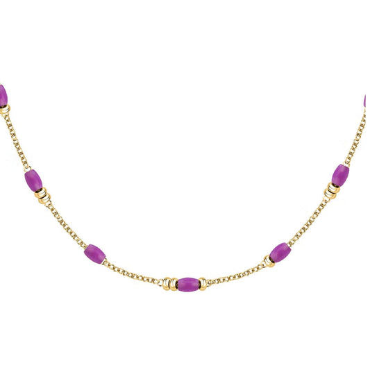 Collana girocollo Morellato Colori donna in acciaio dorato con pietre viola SAXQ03-1