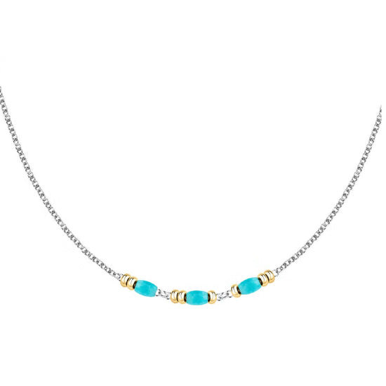 Collana girocollo Morellato Colori donna in acciaio con tre pietre azzurre SAXQ05-1