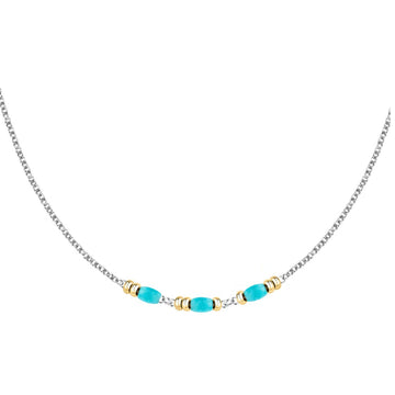 Collana girocollo Morellato Colori donna in acciaio con tre pietre azzurre SAXQ05-1
