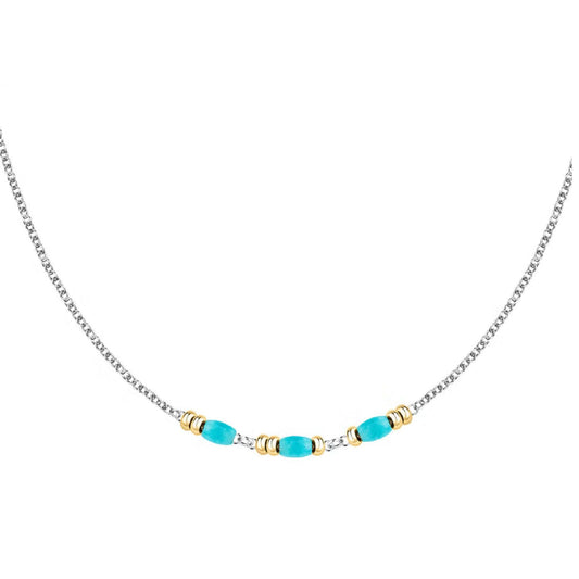 Collana girocollo Morellato Colori donna in acciaio con tre pietre azzurre SAXQ05-1