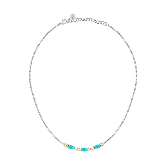 Collana girocollo Morellato Colori donna in acciaio con tre pietre azzurre SAXQ05
