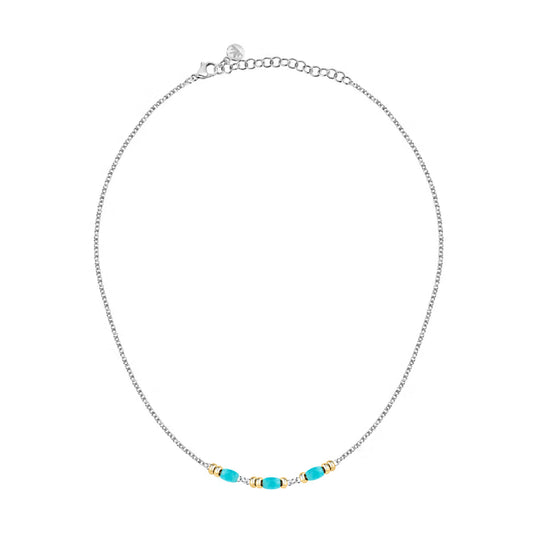 Collana girocollo Morellato Colori donna in acciaio con tre pietre azzurre SAXQ05