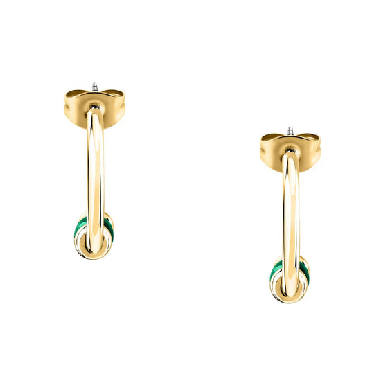 Orecchini semicerchio Morellato Colori donna acciaio dorato con pietra verde SAXQ09-2