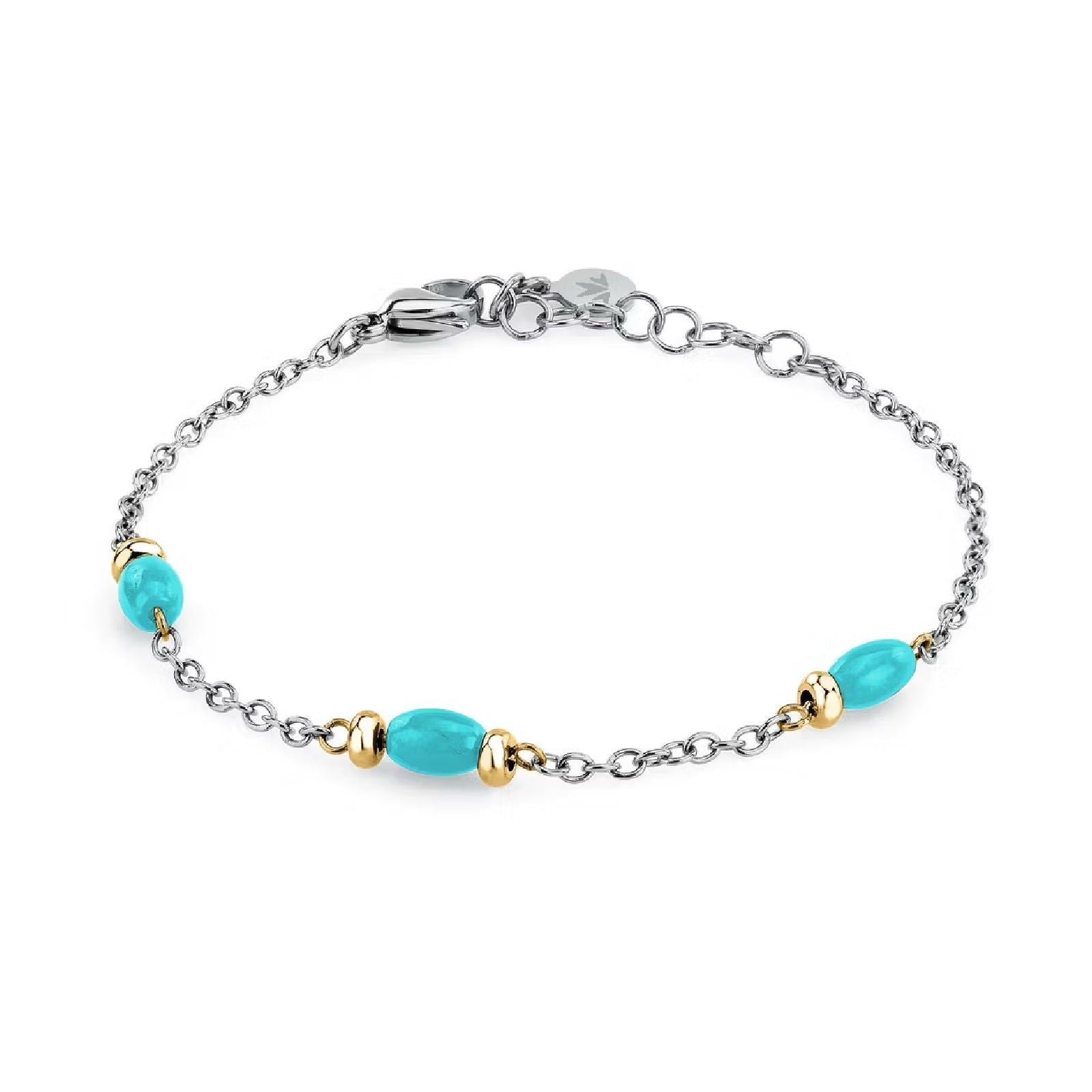 Bracciale catena Morellato Colori donna in acciaio con tre pietre