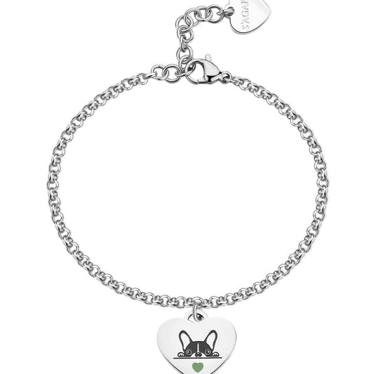 Bracciale donna S'agapõ Be My Family in acciaio con cuore e cane SBY043-1