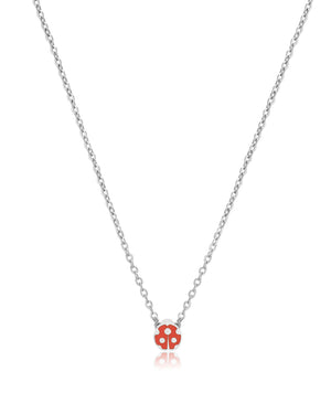 Collana girocollo da donna S'agapõ Click in acciaio con pendente a forma di coccinella con smalto rosso SCK258