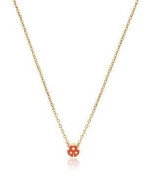 Collana girocollo da donna S'agapõ Click in acciaio oro con pendente a forma di coccinella con smalto rosso SCK259