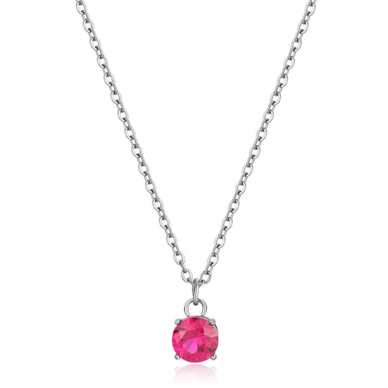 Collana donna S'agapõ Dazzly in acciaio con zircone zirconia rose SDZ02-1