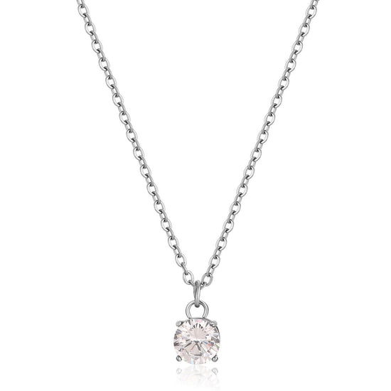 Collana donna S'agapõ Dazzly in acciaio con zircone zirconia bianco SDZ03-1