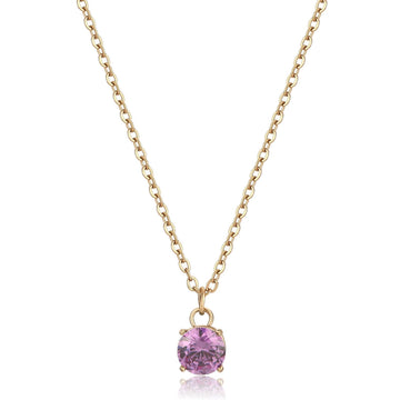 Collana donna S'agapõ Dazzly in acciaio dorato con zircone zirconia violet SDZ05-1