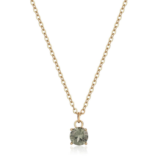 Collana donna S'agapõ Dazzly in acciaio dorato con zircone chrysolite SDZ06-1